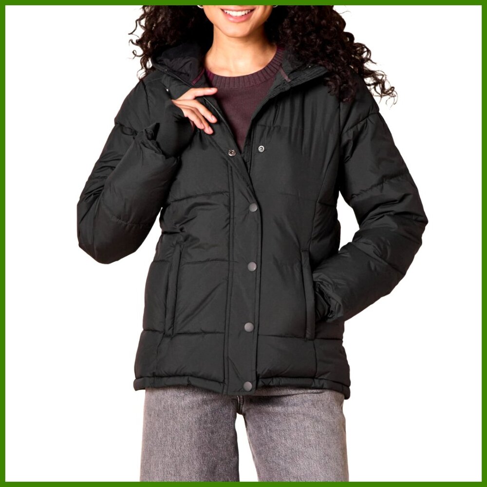 Heavyweight Quilted Long-Sleeve Hooded Puffer Coat